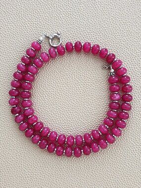 FUCHSIA JADE NECKLACE--18"